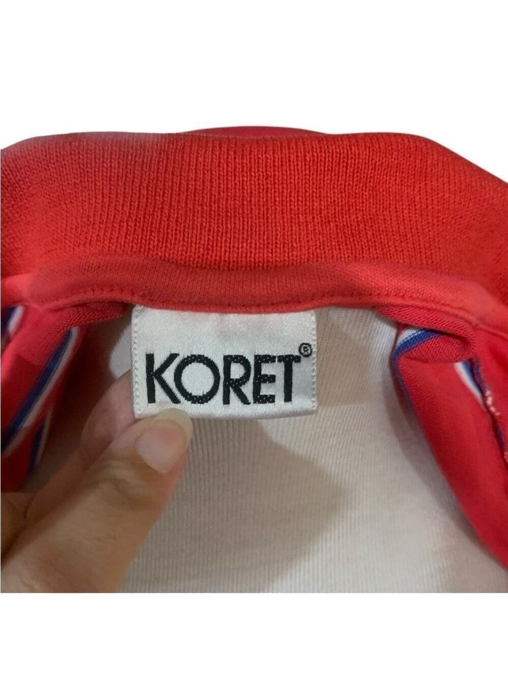 ❤️Vintage 90’s Koret red and blue striped polo with collar - Picture 7 of 7